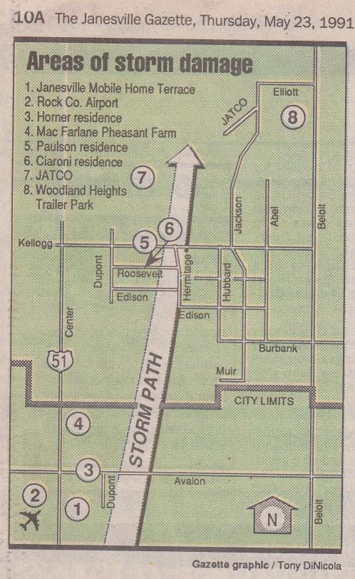 Tornado Path from 1991